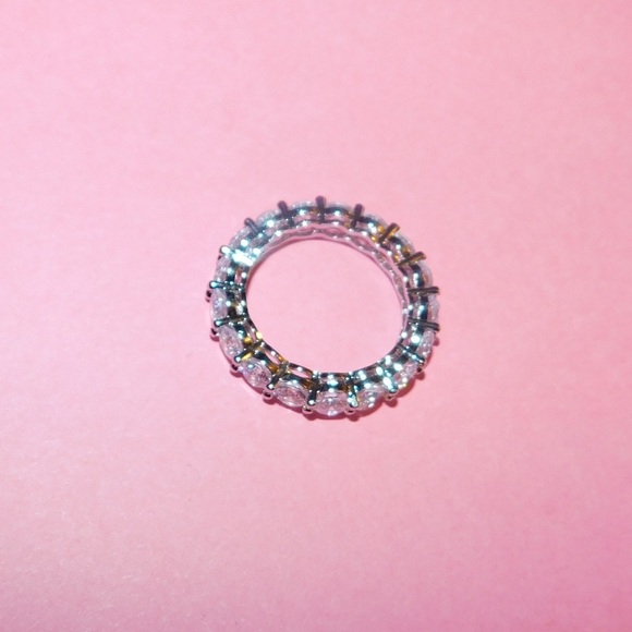 ‘Eternity’ Ring - 18K White Gold Plated CZ Ring - Picture 2 of 8